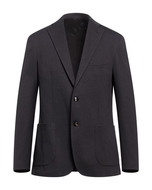 Malo Blue Midnight Blazer Cotton, Polyamide, Elastane for men