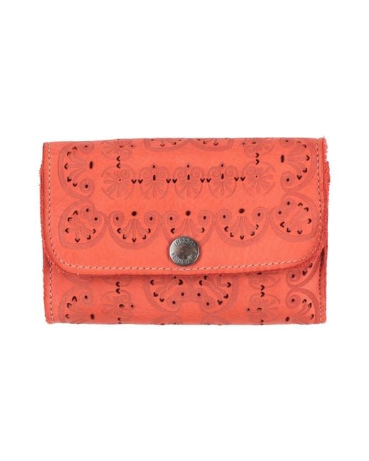 Caterina Lucchi Red Wallet Calfskin, Cotton