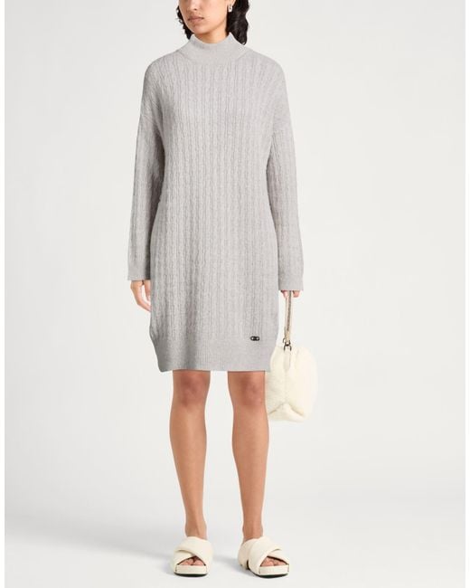 Liu Jo Gray Light Mini Dress Acrylic, Polyamide, Alpaca Wool