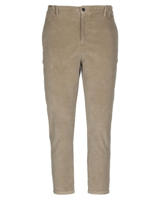 Daniele Alessandrini Natural Khaki Pants Cotton, Elastane for men
