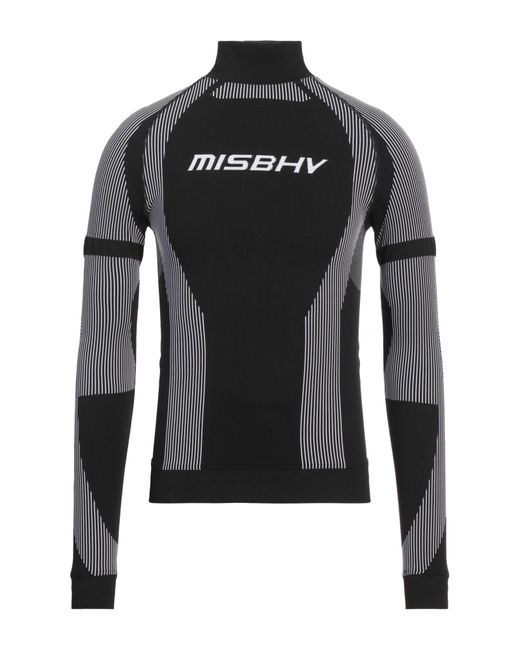 M I S B H V Black T-Shirt Polyamide, Elastane for men