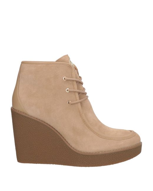 MICHAEL Michael Kors Brown Sand Ankle Boots Leather, Textile Fibers