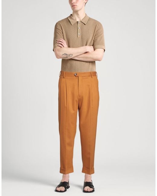 PT Torino Orange Pants Virgin Wool, Elastane for men