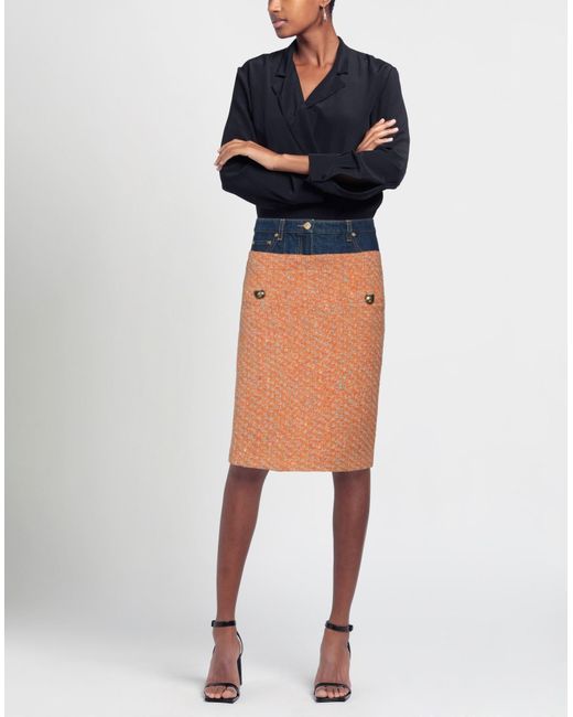 Moschino Orange Midi Skirt