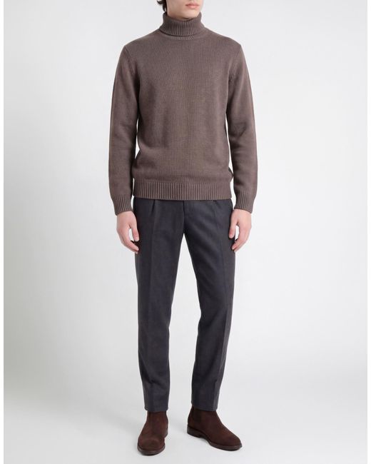FILIPPO DE LAURENTIIS Gray Turtleneck Merino Wool, Silk, Cashmere for men