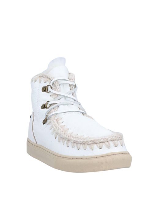 Mou White Ankle Boots