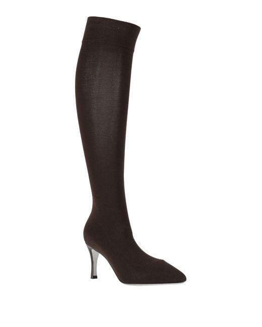 Rene Caovilla Black Dark Boot Textile Fibers