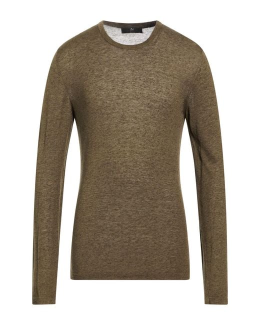 Daniele Alessandrini Green Military Sweater Viscose, Linen for men