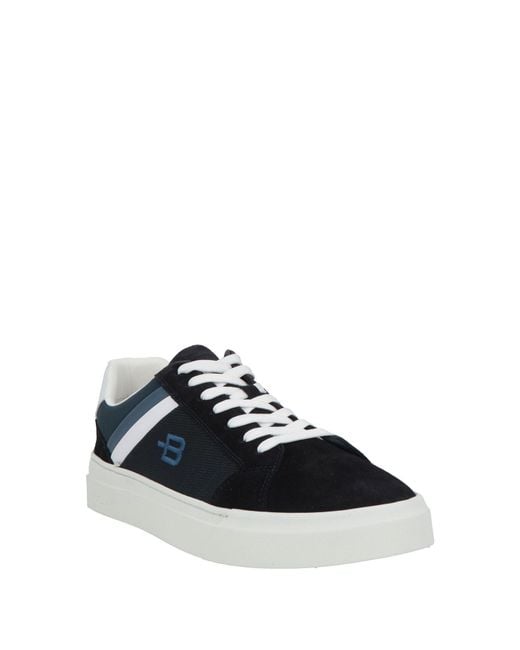 Baldinini Blue Midnight Sneakers Leather, Textile Fibers for men
