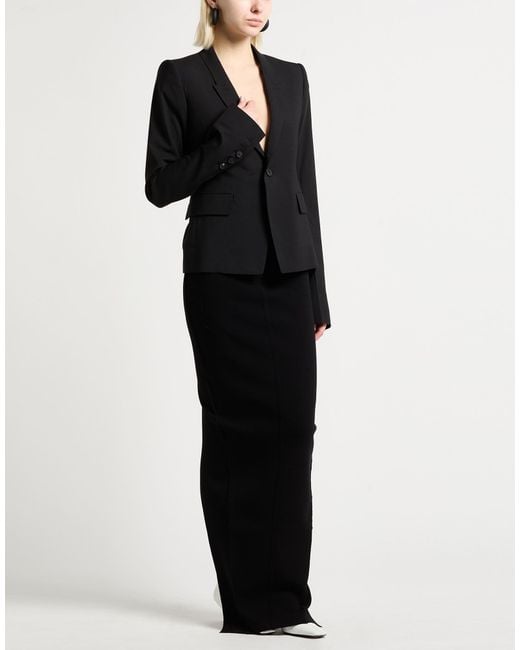 Rick Owens Black Blazer Virgin Wool, Elastane