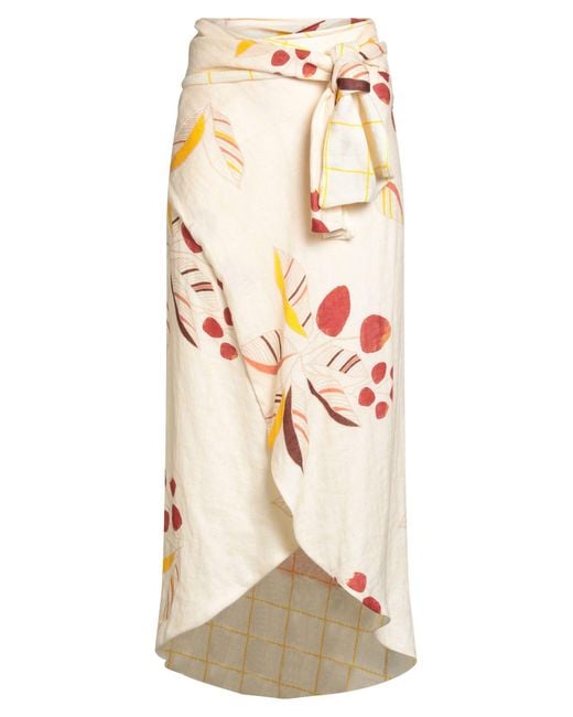 JUAN DE DIOS White Pastel Maxi Skirt Linen