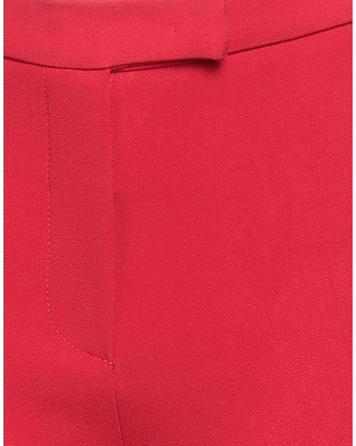 DOUBLE C Red Pants Polyester, Viscose, Elastane