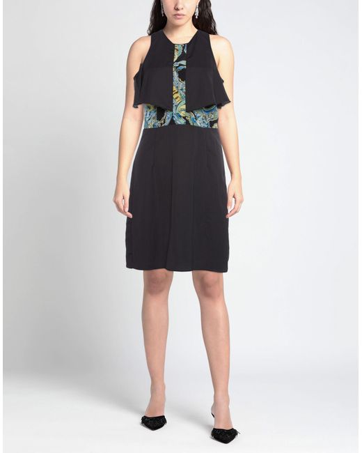 Versace Black Midi Dress Silk, Polyester