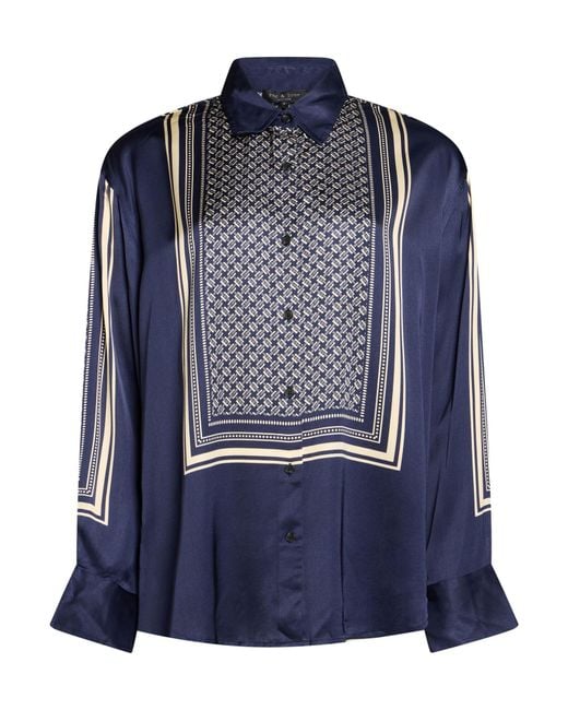Rag & Bone Blue Shirt Viscose, Rayon