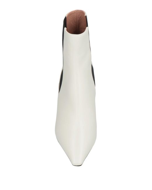 Pollini White Ankle Boots Leather