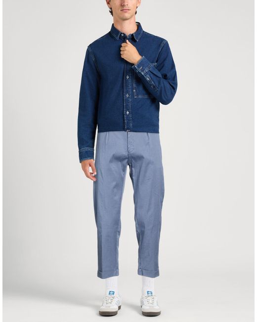 Berwich Blue Slate Pants Lyocell, Cotton, Elastane for men