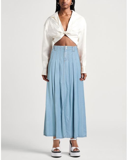 Gaelle Paris Blue Denim Skirt Lyocell