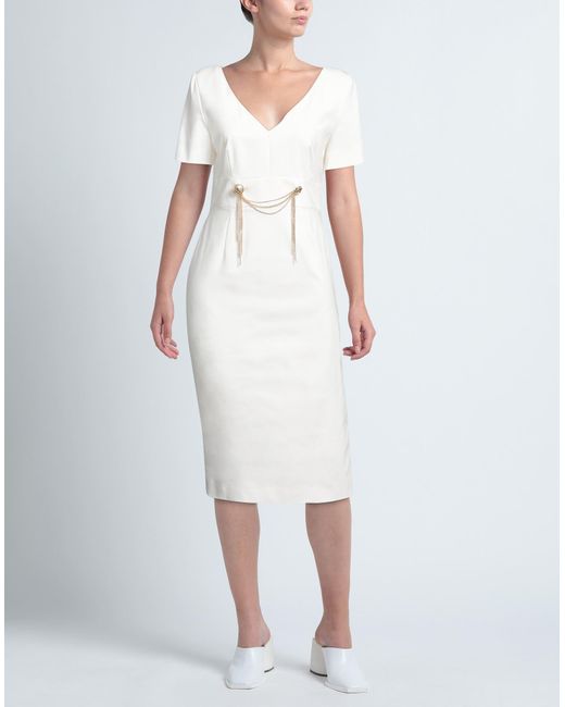 Clips White Midi Dress