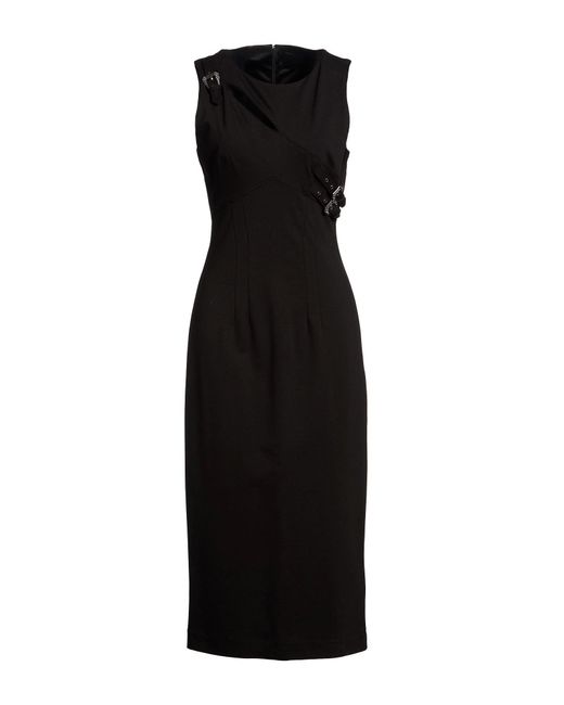 Versace Jeans Couture Black Midi Dress Viscose, Polyamide, Elastane