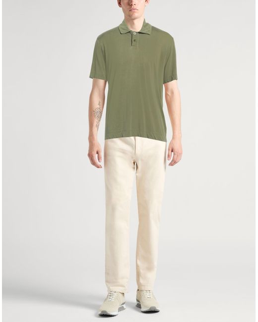 Daniele Fiesoli Green Polo Shirt Cupro, Cotton for men