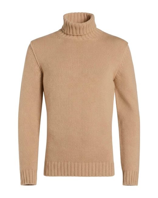 Kangra Natural Camel Turtleneck Wool for men