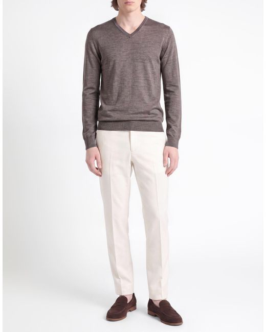 Aragona Brown Sweater Cashmere, Silk for men