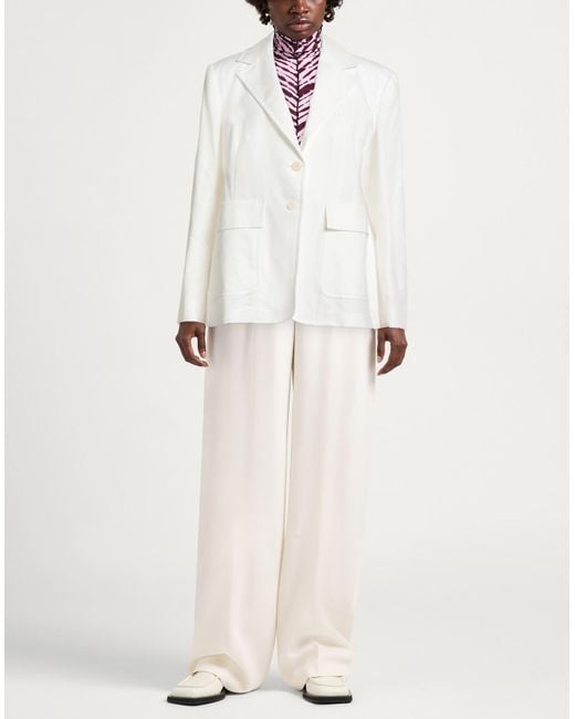 Weekend by Maxmara White Blazer Cotton, Linen