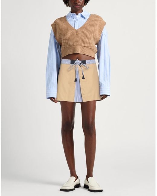 Sandro Blue Sand Mini Skirt Cotton