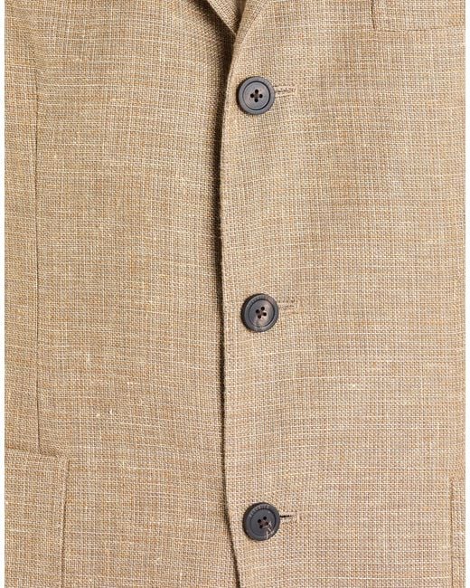 Peserico Natural Camel Blazer Virgin Wool, Linen for men