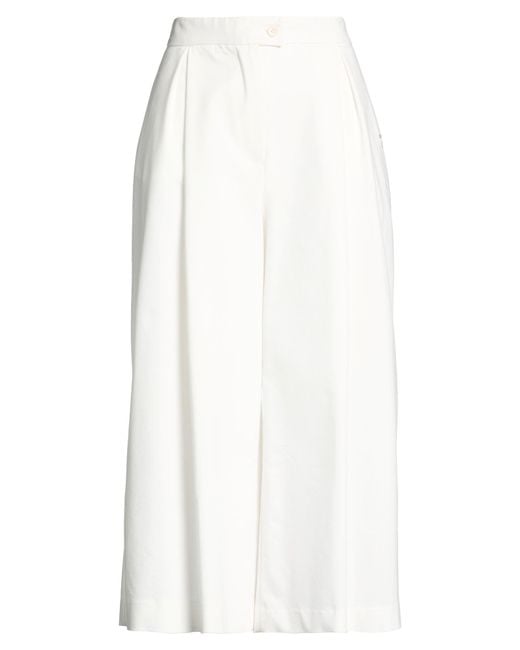 REVISE CONCEPT White Pants Cotton, Polyester, Elastane