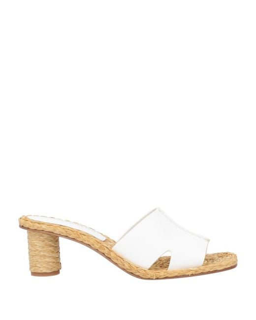 Paloma Barceló Sandals Leather, Natural Raffia