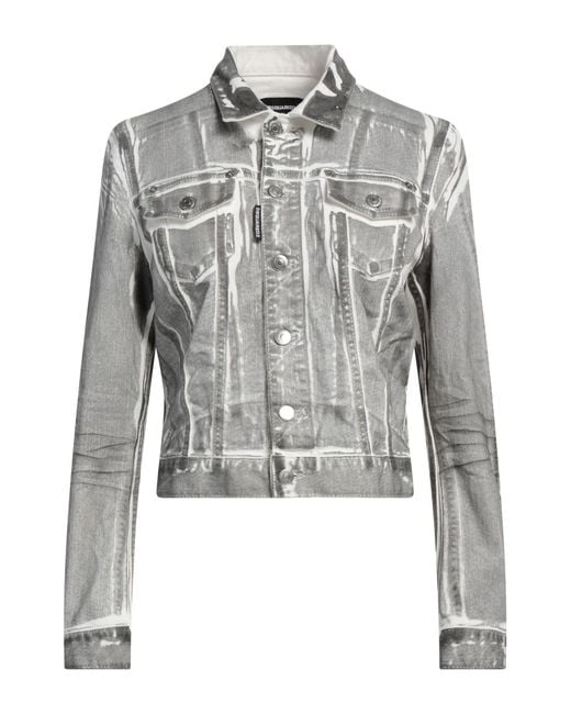 DSquared² Gray Jeansjacke/-mantel