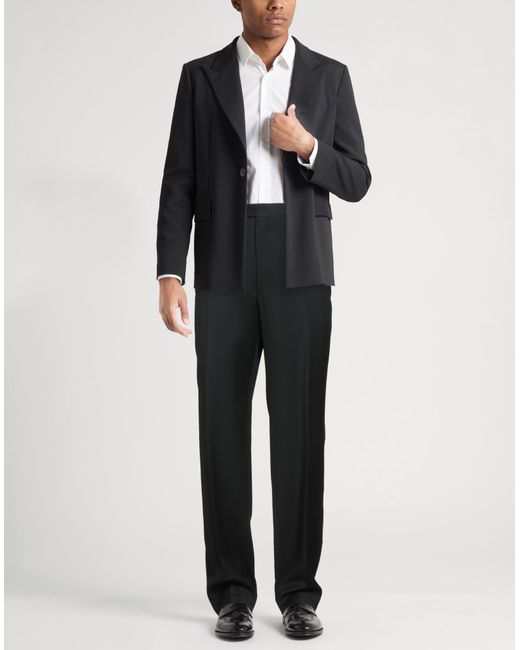 Canali Black Pants Virgin Wool for men