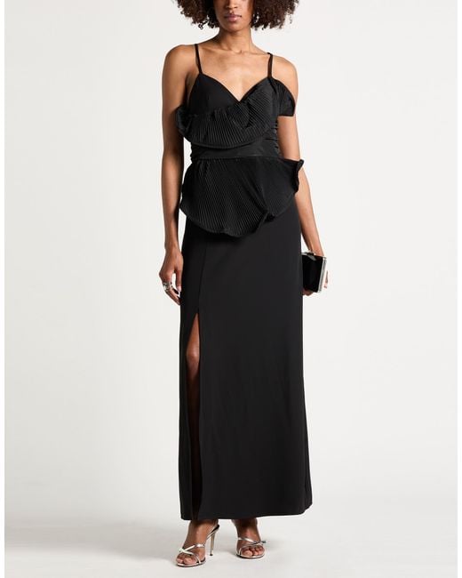 Souvenir Clubbing Black Maxi Dress Polyester, Elastic Fibres