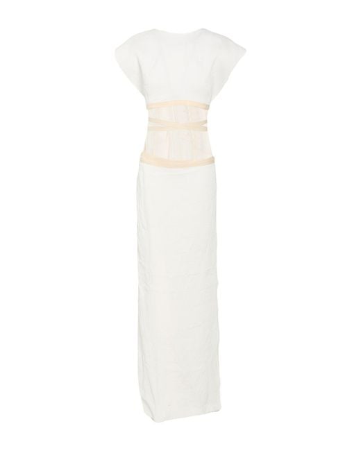 Uma Wang Women's White Maxi Dress Linen Viscose