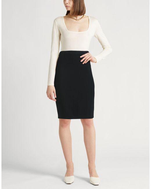 Andrew Gn Black Midi Skirt Viscose, Acetate