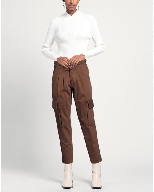 Entre Amis Brown Pants Cotton, Elastane