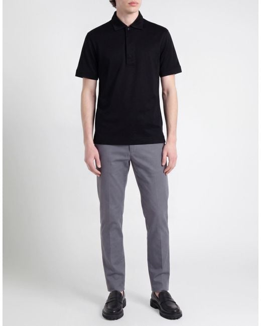Paolo Pecora Black Polo Shirt Cotton for men