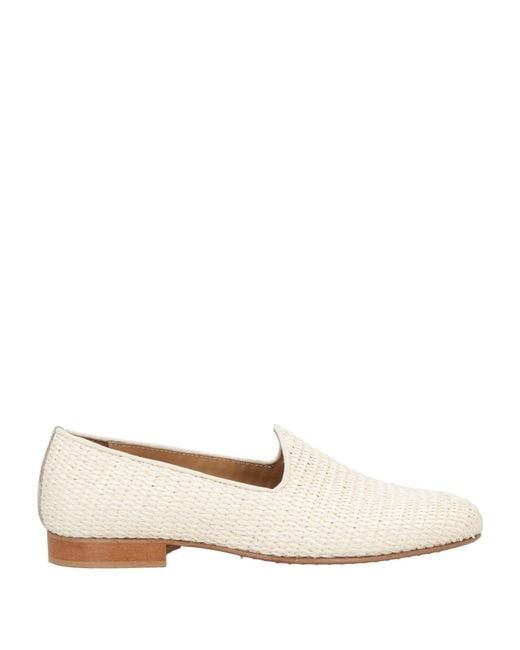 Barba Napoli Ivory Loafers Natural Raffia