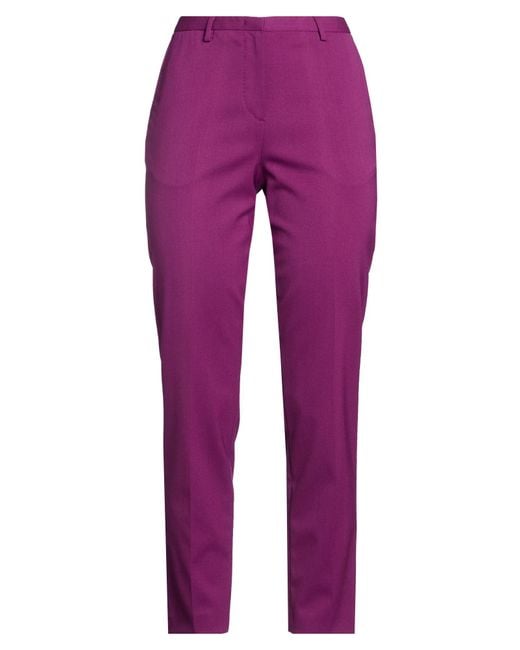 Lardini Purple Mauve Pants Polyester, Wool, Eco Polyester