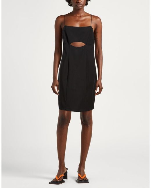 HUGO Black Mini Dress Virgin Wool, Elastane