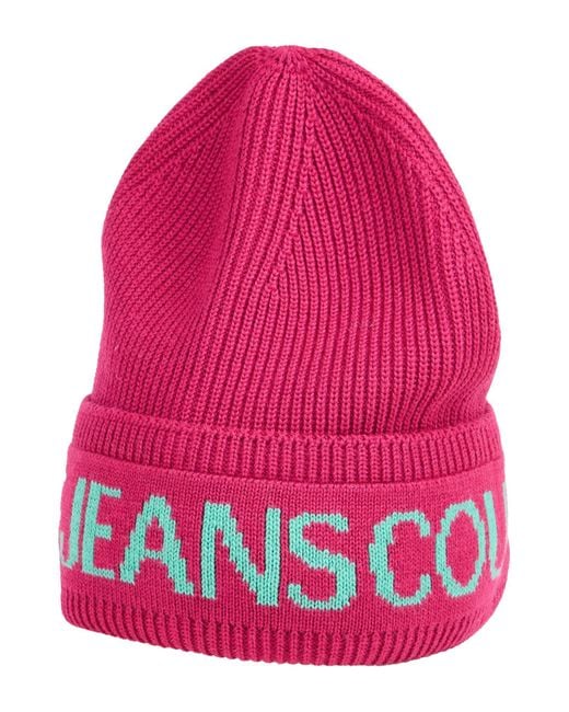 Versace Jeans Couture Pink Hat Acrylic, Wool for men