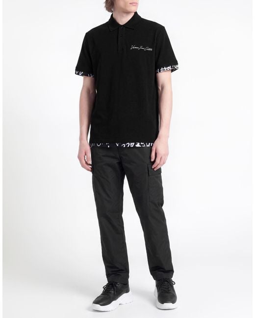 Versace Jeans Couture Black Polo Shirt Cotton for men