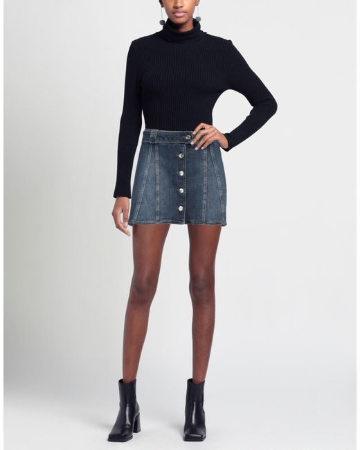 Chiara Ferragni Blue Denim Skirt Cotton, Elastane