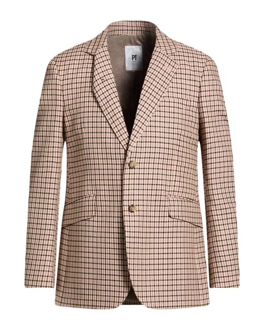 PT Torino Brown Blazer Virgin Wool for men