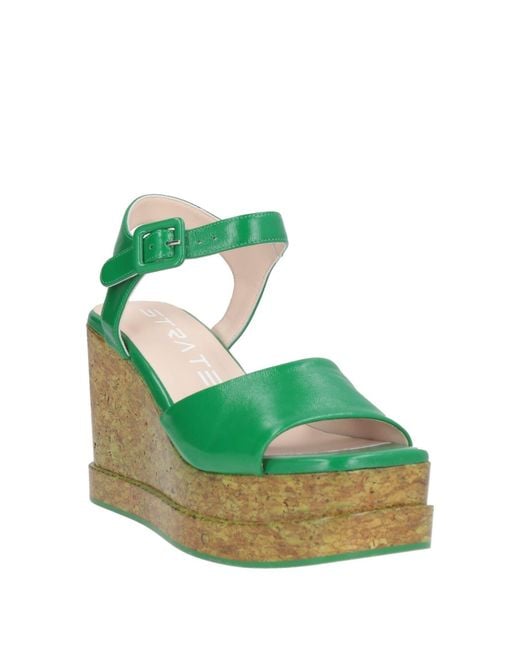 Strategia Green Sandals Leather
