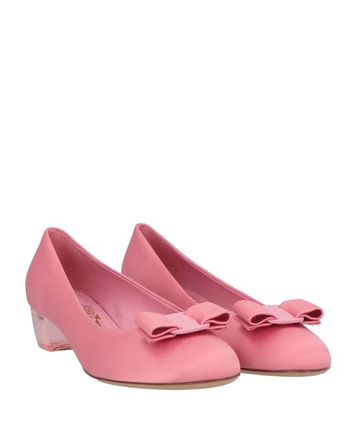 Ferragamo Pink Pumps Textile Fibers