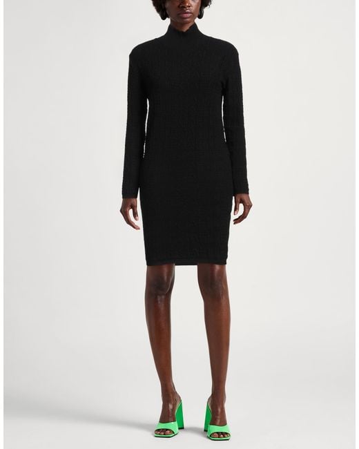 Gaelle Paris Black Mini Dress Viscose, Polyester, Polyamide, Elastane