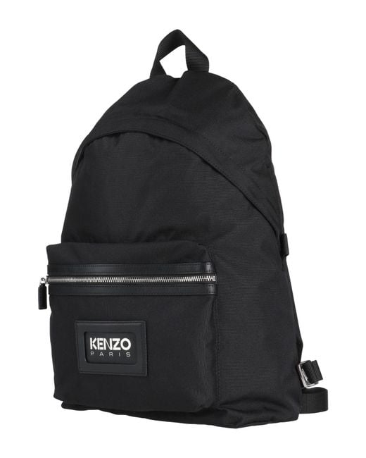 KENZO Black Backpack Polyester, Cow Leather for men