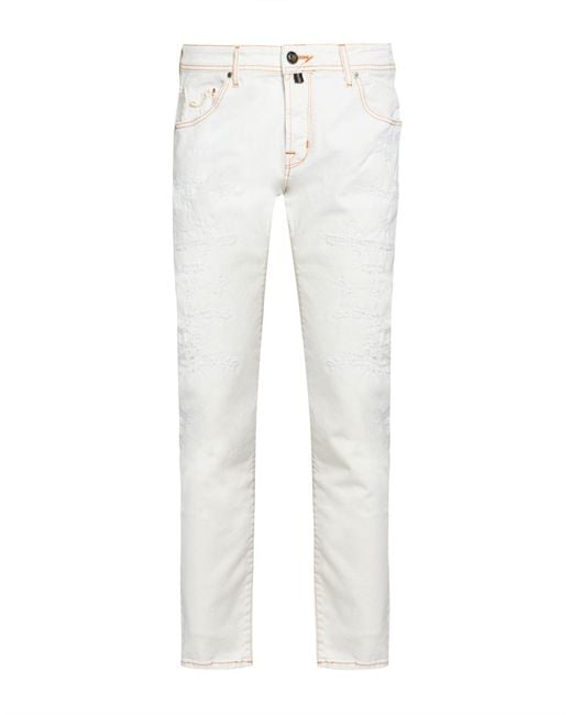 Jacob Cohen White Jeans Cotton, Elastane for men